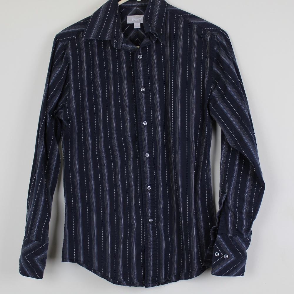 Utility Shirt Mens Small Button Down Striped Shirt